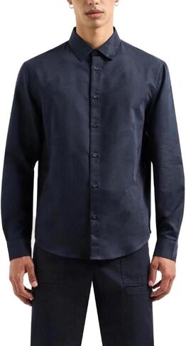 Armani Exchange Men's Long Sleeve Camo Jacquard Button Down Shirt in Saudi Arabia