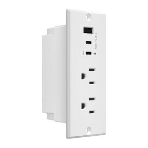 LIDER PD 36W Recessed Outlet Station with USB-A and USB-C Ports, Power Delivery, Tamper-Resistant Receptacles, Power Strip for Desks and Cabinet, Black, 6.5ft Cord, ETL Listed