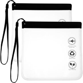 2pcs Clear Travel Toiletry Bag - TSA Approved, Leak-Proof Airport Security Liquids Bags 20 x 20cm Toiletry Bag with Hanging Rope Portable Travel Accessories Holiday Essentials Makeup Bags