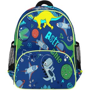 Lightweight Dinosaur Backpacks for Boys - 4-6 Years Kids School Backpack Water Resistant Rucksack School Toddler Bookbag Cartoon Casual Daypack with 2 Bottle Pockets for Sport, Travel, Outdoor (Blue)