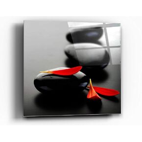 Cortesi Home Into The Zen Tempered Glass Wall Art, 12-Inch by 12-Inch