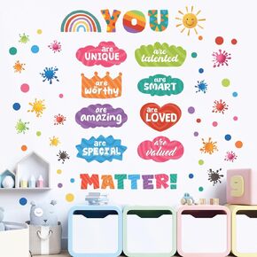DECOWALL DS9-8082 Colour Quote Wall Stickers Decals Inspirational Letter Educational for Bedroom Living Room Home décor Art Positive Motivational Phrases Classroom Nursery School Peel Stick Kid