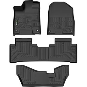 HAFIDI®-Floor Mats Custom for 2020-2014 Acura MDX 7 Seat (No Hybrid) All Weather Protection TPE Heavy Duty Anti-Slip Automotive Floor Liner Fits 1st & 2nd & 3rd Row Full Set Accessories, Black