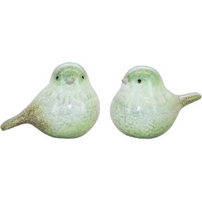 The Bridge Collection Green Glossy Bird Figurine Set, 2-Piece
