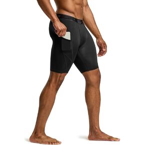 TSLA Men's Athletic Compression Shorts, Active Cool Dry Sports Performance Running Tights with Pocket