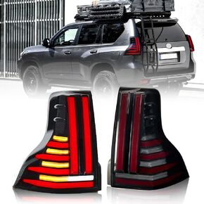 TT-ABC Ultimate Mods Tail Lights for Lexus GX460 2010-2023 & Toyota Prado 2010-2021 LED Rear Lamp Accessories Taillights Assembly(SMOKE)