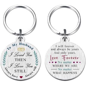 EE&YU My Husband Keychain - Husband Birthday Gifts from Wife - Best Husband Wedding Valentines Day Key Chain - I Love Husband Gifts for Him, Romantic Future Husband Anniversary Day Present