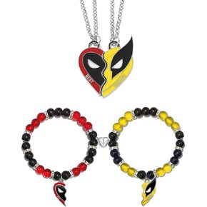 Friendship Necklace Deadpl and Wolvers Necklace Set Exquisite Talisman Couple Necklace Set Superhero Matching Necklaces Matching Bracelets Talisman Friendship Item