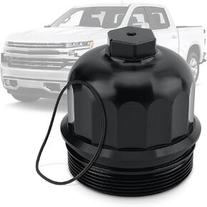 134001 Billet Aluminum Fuel Filter Housing Cap Compatible with 2017-2020 GM Duramax 6.6L L5P Chevy Silverado/GMC Sierra 2500HD 3500HD (Black)