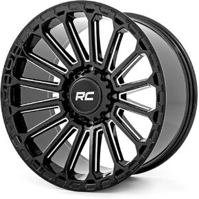 Rough Country 97 Series One-Piece Aluminum Wheel - 20x10, 8x6.5 Bolt Pattern, 19mm Offset, Gloss Black