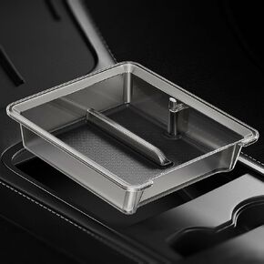 Center Console Organizer Tray for Tesla Model Y Accessories 2024 2023 2022 2021, Center Console Storage Tray Light Translucent Design