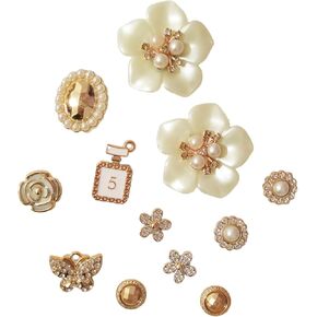 Shoe Charms Decoration Bling Flowers Butterfly Shoes Charms, 12PCS Shoe Charms Accessories