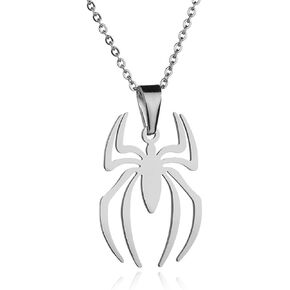 Spider Pendant Necklace for Men Women Titanium Stainless Steel Gold Silver Lightweight Fashion Anime Goth Cool Hippie Spider man Necklace Cosplay Jewelry in Kuwait
