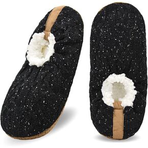 DICUIRD Mens Slipper Socks With Non Skid Bottoms, Warm Slipper Socks With Grippers For Men, Fuzzy House Knit Slippers