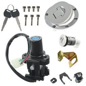 Ignition Switch Set with Seat Lock Fuel Gas Cap Master Keys Set Replacement for Honda CBR900RR CBR929RR CBR600RR VFR800 VTR1000 CBR600 F4
