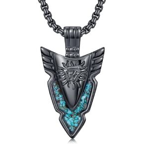 Viking Arrowhead/Thors Hammer/Axe/Wolf Necklace for Men 925 Sterling Silver Viking Norse Pagan Jewelry Gifts for Women