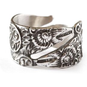 HAQUIL Viking Jewelry Odin's Ravens Ring for Men and Women, Adjustable Size (AD)