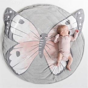 Cotton Tummy Time Rug Elephant Tummy Time Mat Soft Crawling Mat Baby Blanket Quilt Nursery Rug for Kids Children Toddlers Bedroom
