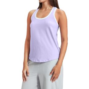 MEIVSO Women's Athletic Cotton Yoga Tank Tops Racerback Muscle Tank for Workout Tennis
