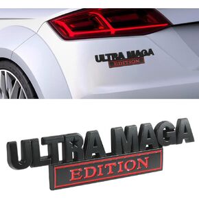 Ultra MAGA Edition Emblems,Car Accessories Decals for Vehicles,Car Emblem,Vehicle Decals,Metal Decals for Cars with Strong Adhesive,Exterior Compatible for All Car Model (Silver&Black)