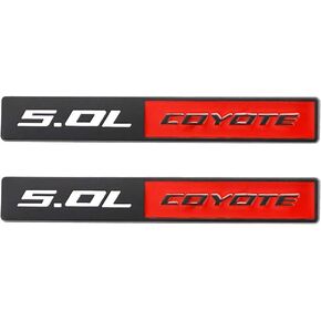 2 PACK Metal 5.0L COYOTE V8 Emblem Badge Fit For Ford Mustang f150 hood fender sticker (Black)