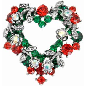 جين آند جوي دبوس بروش على شكل زهرة كريستالية ملونة باللون الأحمر الزمردي in Kuwait