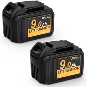 2 Pack 9.0Ah Li-ion Battery Replacement for Dewalt 20V Battery with LED Indicator Compatible with 20V DCB204 DCB206 DCB200-2 DCB180 DCD985B DCB200 DCD/DCF/DCG Series