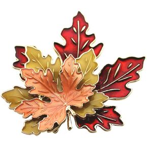 Fall Leaves Brooch Pin Fall Enamel Autumn Brooch Pin Fall Jewelry Lapel Pin Corsage for Blouse Jacket Coat Handbag Thanks Giving (Assorted) Clothes Pin