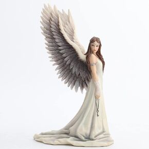 US 9.5 Inch Spirit Guide Fairy Decorative Statue Figurine, White and Gray
