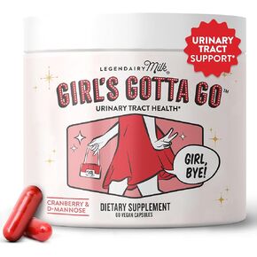Legendairy Milk Girl’s Gotta Go™ - UTI Support Supplement - Urinary Tract Health for Women - UTI Relief for Women with Sugar-Free Cranberry and D-Mannose, 30 Servings