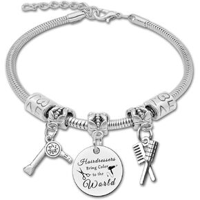 Hairdresser Gifts for Women Hairdresser Bracelets Hair Stylist Gifts for Salon Hair Dresser Gifts for Hairdresser Christmas Birthday Gifts for Women Graduation Gift Beautician Gifts for Stylist