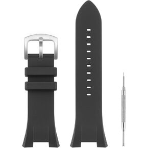 Compatible with Armani Watch 32mm Band, Soft Silicone Rubber Replacement Strap for Armani Watch Exchange AX Series AX1040 AX1041 AX1042 AX1050 AX1067 AX1068 AX1070 AX1084 AX1089 AX1090, Black