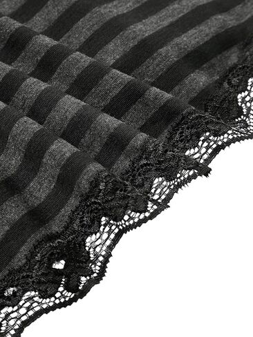 SHENHE Women's Plus Size Striped Lace Trim V Neck Babydoll Cami Top Ruffled Loose Top in Saudi Arabia