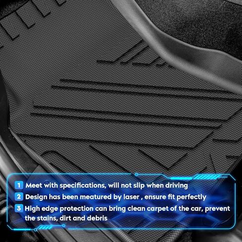 سجادات أرضية تناسب Hyundai for Tucson 2020-2023 (ليست للهجين)، سجادات مضادة للانزلاق عديمة الرائحة لجميع الأحوال الجوية باللون الأسود، مجموعة كاملة للصف الأول والثاني (5 مقاعد) in Kuwait