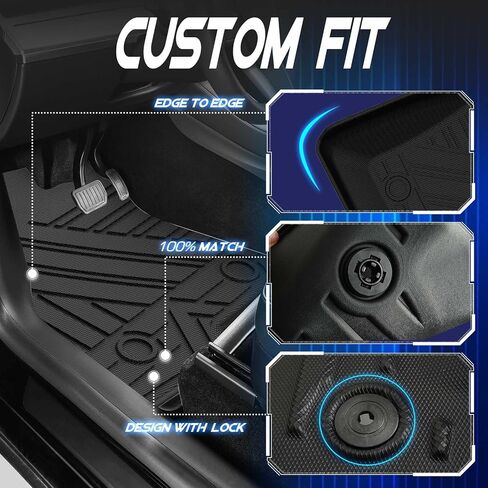 سجادات أرضية تناسب Hyundai for Tucson 2020-2023 (ليست للهجين)، سجادات مضادة للانزلاق عديمة الرائحة لجميع الأحوال الجوية باللون الأسود، مجموعة كاملة للصف الأول والثاني (5 مقاعد) in Kuwait