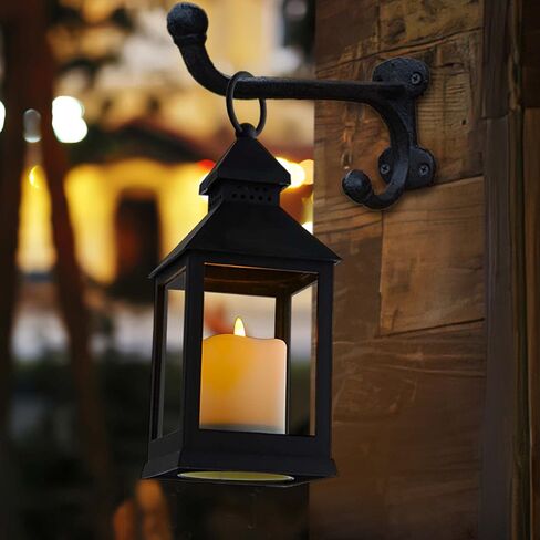 Vintage Lantern Decorative LED Flickering Flameless Candle with Timer, Battery Powered LED Decorative Hanging Lanterns for Indoor Outdoor Garden Yard Home Decor(4 Pack) in Kuwait