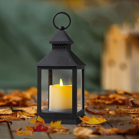 Vintage Lantern Decorative LED Flickering Flameless Candle with Timer, Battery Powered LED Decorative Hanging Lanterns for Indoor Outdoor Garden Yard Home Decor(4 Pack) in Kuwait