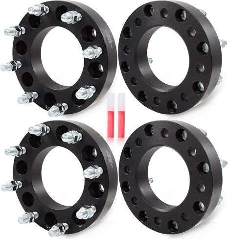 ECCPP 8x6.5 إلى 8x180 محولات العجلات 1.5 بوصة 8 عروة مناسبة لسيارة شيفروليه سيلفرادو 3500 HD 2007-2010 لسيارة GMC Sierra 2500 HD 2001-2010 مع مسامير 14x1.5 تجويف مركزي 117 مم - 4 قطع in Saudi Arabia