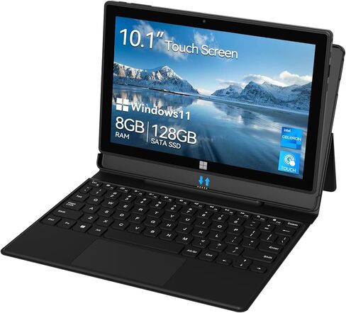 جهاز لوحي ADREAMER Windows 11 بشاشة لمس 10.1 بوصة عالية الدقة، ذاكرة وصول عشوائي 8 جيجابايت + 128 جيجابايت SSD، لوحة مفاتيح قابلة للفصل، Intel N4120، نوع C+USB+HDMI، محمول للعمل والدراسة باستخدام الحاسب الآلي والاستخدام المنزلي in Saudi Arabia