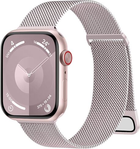 سوار معدني JKD متوافق مع أساور ساعة Apple للنساء والرجال 40 مم 41 مم 38 مم 44 مم 45 مم 46 مم 42 مم 49 مم، مشبك حزام مغناطيسي شبكي من الفولاذ المقاوم للصدأ لـ iWatch Ultra 2، السلسلة 10 9 8 7 6 5 4 3 2 1 SE in Kuwait