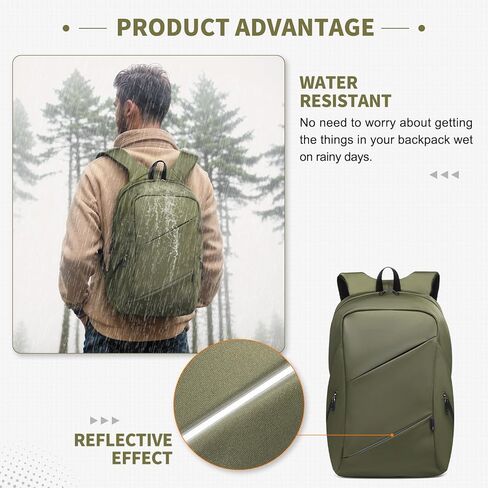 Travel Backpack Laptop Backpack, 20L Casual Daypack, Weekender Bag Carry on Flight Approved Water Resistant Lightweight for Men Women, Green in Kuwait