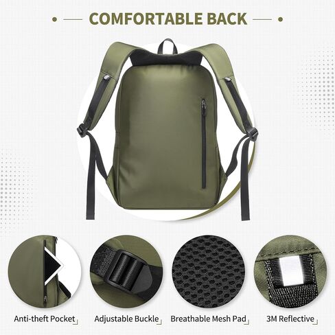 Travel Backpack Laptop Backpack, 20L Casual Daypack, Weekender Bag Carry on Flight Approved Water Resistant Lightweight for Men Women, Green in Kuwait