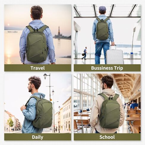 Travel Backpack Laptop Backpack, 20L Casual Daypack, Weekender Bag Carry on Flight Approved Water Resistant Lightweight for Men Women, Green in Kuwait