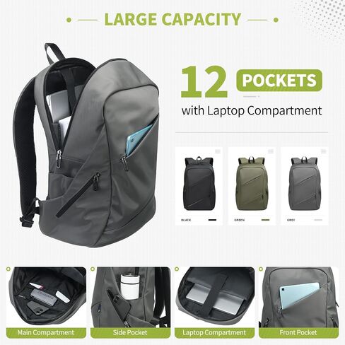 Travel Backpack Laptop Backpack, 20L Casual Daypack, Weekender Bag Carry on Flight Approved Water Resistant Lightweight for Men Women, Green in Saudi Arabia