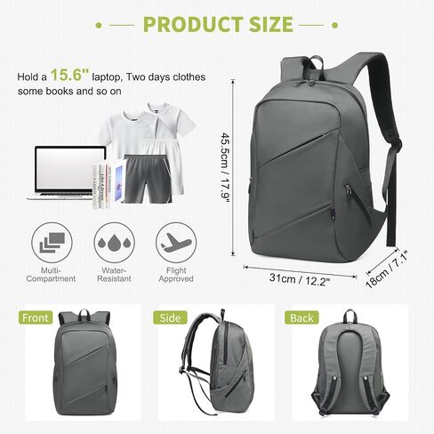 Travel Backpack Laptop Backpack, 20L Casual Daypack, Weekender Bag Carry on Flight Approved Water Resistant Lightweight for Men Women, Green in Saudi Arabia