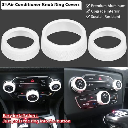 20PCS Full Set Interior Accessories Trim Kit fit for Dodge Charger 2015-2024 | Headlight Window Lift Control Switches Gear Shift Cup Holder Air Conditioning Vent Outlets Covers (White) in Kuwait