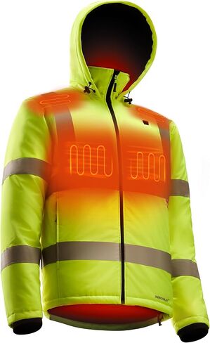 Heated Safety Jacket for Men with Battery, Class 3 Hi-Vis Waterproof Safety Coat with 3M Reflective Tape in Saudi Arabia