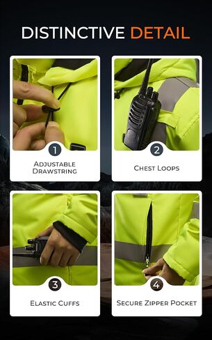 Heated Safety Jacket for Men with Battery, Class 3 Hi-Vis Waterproof Safety Coat with 3M Reflective Tape in Saudi Arabia
