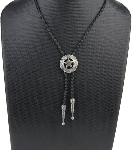 COOLLA Bolo tie- Handmade Star Western Cowboy Black Vintage Turquoise Pendant for Women,Men in Saudi Arabia