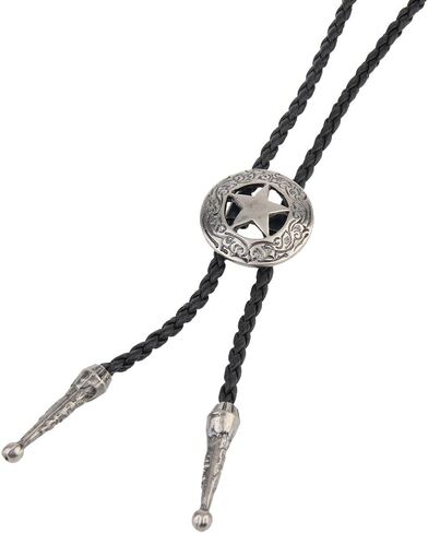 COOLLA Bolo tie- Handmade Star Western Cowboy Black Vintage Turquoise Pendant for Women,Men in Saudi Arabia